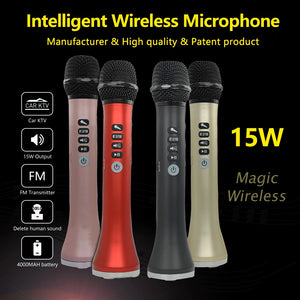 XIAOKOA L-698 15W Wireless Karaoke Microphone Bluetooth Speaker 4000mah 2in1 Handheld Sing&Recording KTV Player for iOS/Android