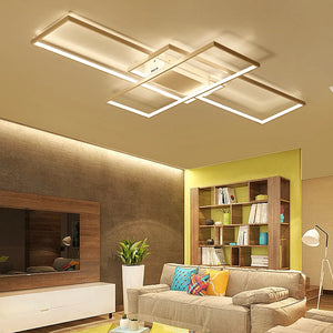 Smart Home Alexa Black/White LED Ceiling Chandelier For Living Study Room Bedroom Aluminum Modern Led Ceiling Chandelier