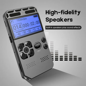 Professional Mini Digital Voice Audio Recorder Smart Sound Control Noise Reduction HD HIFI Music MP3 Player TF Card 64G Extend