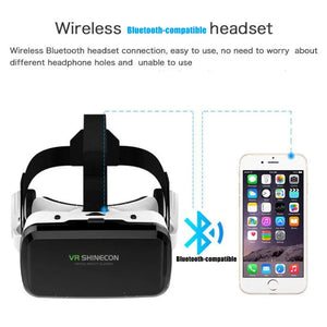 Wireless Virtual Reality Glasses IMAX Huge Screen 3D Glasses Google Cardboard Box VR Headset for 4.7-7.2" Phone,Support Gamepad