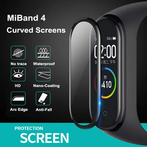 9D Protective Film Glass for Xiaomi Mi band 4 5 6 Full Cover for Mi band5 Smart Watchband Soft Screen Protector For Mi Band 5 6