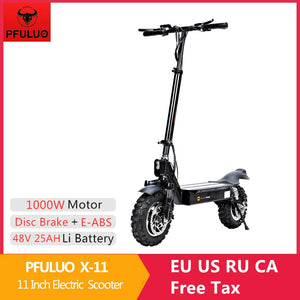 EU Stock PFULUO X-11 Smart Electric Scooter 48V 1000W Motor 11 inch wheel Board hoverboard skateboard 50km/h Max Speed Off-road