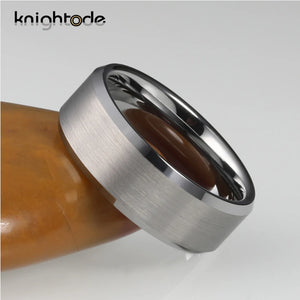 6mm 8mm Wedding Bands Tungsten Carbide Engagement Ring For Men Women Couple Beveled Edges Brushed Finish Comfort Fit