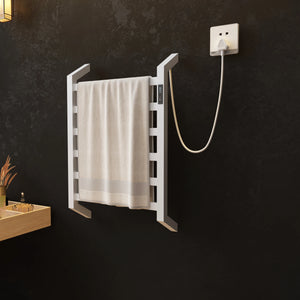 towel warmer electric for bathroom without drilling, electric towel rack stainless steel, heated towel rack for bathroom - Stereotech