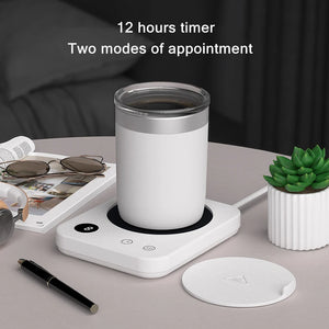 Home Timing Power Heating Coaster Plate Coffee Cup Pad 4 Gear Constant Temperature Milk Water Cup Warmer Heater Mat Heating Base