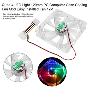 120mm PC Computer fan 4 LEDs Case colorful Cooling Fan Plastic 12CM Fan for Computer Case CPU Cooler Radiator pk arsylid  cooler