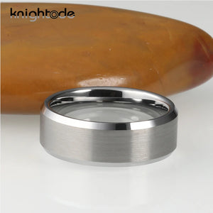 6mm 8mm Wedding Bands Tungsten Carbide Engagement Ring For Men Women Couple Beveled Edges Brushed Finish Comfort Fit