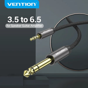 Vention 6.5 to 3.5 Jack Aux Cable Adapter for Speaker Guitar Amplifier TRS Audio Cable Jack 3.5mm to 6.5mm Audio Cable Auxiliar