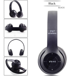 P47 Foldable Wireless  Headphones, Tablet Bluetooth-compatible Headset With Mic, Compatible For Mobile Xiaomi Iphone Sumsamg black