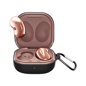 Silicone Earphone Protective Case Wireless Bluetooth Headset Anti-fall Cover With Buckle Compatible For Samsung Galaxybuds2 Live/pro Lavender Gray