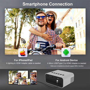 Yt500 Home Mini Projector Media Player Miniature Children Led Mobile Phone Projector Built-in Speaker White US Plug