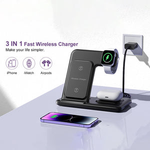 3-in-1 Wireless Fast Charging Stand - Stereotech