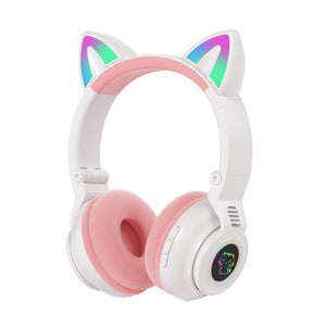 STN26 Colorful Lights Cat Ear Shape Headphones - Stereotech