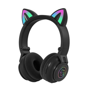 STN26 Colorful Lights Cat Ear Shape Headphones - Stereotech