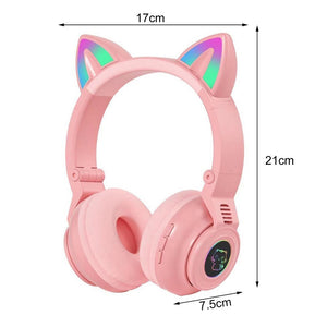 STN26 Colorful Lights Cat Ear Shape Headphones - Stereotech