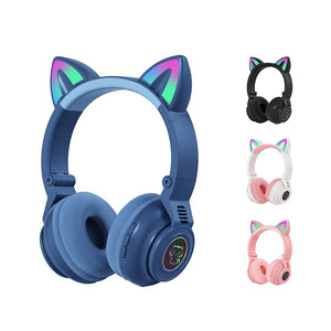 STN26 Colorful Lights Cat Ear Shape Headphones - Stereotech