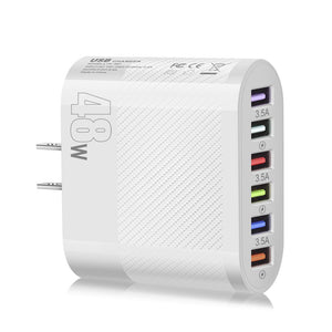 USB Wall Charger 48W 6-Port Fast Charger - Stereotech