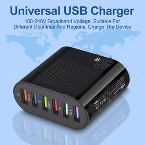 USB Wall Charger 48W 6-Port Fast Charger - Stereotech