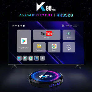 K98 Plus Home Smart Media Player Ultra HD Dual Wifi 8k Smart Tv Box for Android 13.0 Top Box US Plug 4+64gb - Stereotech