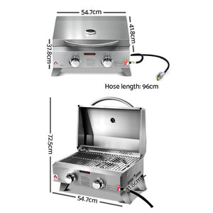 Grillz Portable 2 Burner Gas BBQ - Stereotech