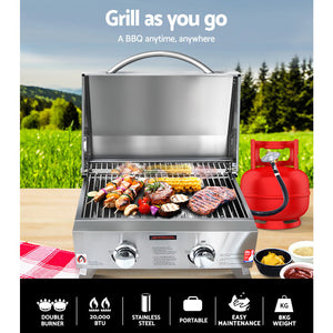 Grillz Portable 2 Burner Gas BBQ - Stereotech