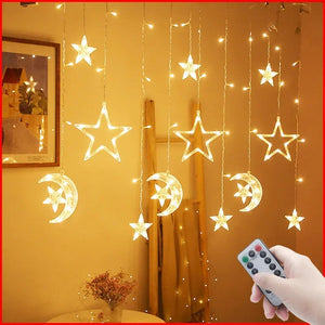 Christmas Decor String Garland Curtain Light LED For Wedding Home Christmas Tree Ornament 2024 Navidad Xmas Gift 2025 New Year