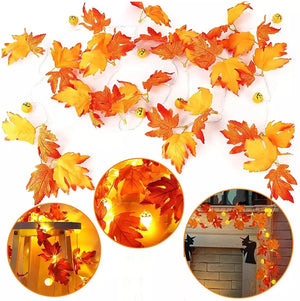 1.5M 10led Pumpkin Maple Leaf String Light Halloween Decoration Led Fairy Light Garland Autumn Home Party Decor Garden Yard Deco