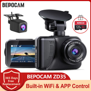 BEPOCAM ZD35 Dash Cam for Car Camera Front and Rear 2.5K WIth WiFi Dashcam Auto Night Vision Parking Monitor Recorder Black Box