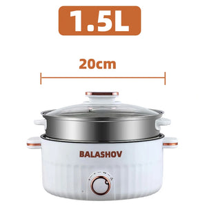 Portable Electric Multifunctional Cooker Household Double Layer Hot Pot Mini Non-stick Cookware for Kitchen and Home Appliance