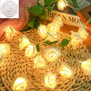 Rose LED Flower String Lights Garland Fairy Lights Romantic Lamp 3M 20LEDs For Wedding Valentines Day Christmas Party Decoration