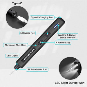 ARROWMAX Mini Electric Screwdriver Set 28 in 1 Magnetic Precision Bits (SES Mini Black)  Rechargeable Cordless Screwdriver Kit