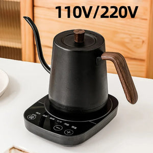 Gooseneck Electric Kettle 800ml Hand Brew Coffee Pot smart Teapot Temperature Control Pot 1000W Rapid Heating Kettle 110v/220v - Stereotech