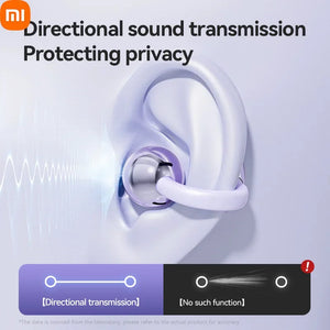 Xiaomi Wireless Bone Conduction HIFI Bluetooth 5.4 Earbuds Clip On Ear With Mic Digital Display Waterproof Sport Headsets 2024