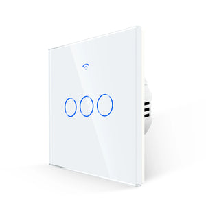 Bingoelec WiFi Smart 2 Way Switch EU 1 2 3 Gang Glass Wall Touch Switches RF433 Remote Control Alexa Google Home Compatible