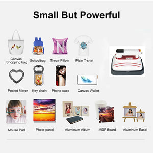 Portable Multifunctional Mini Heat Press Machine T-Shirt Printing DIY Easy Heating Transfer Press Iron Machines For Clothes Bags - Stereotech