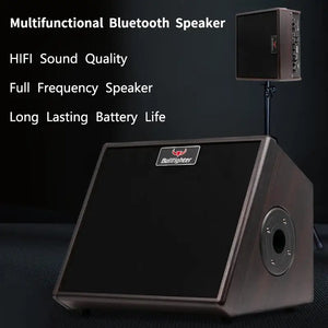 8-inch High Fidelity High Power Acoustic Guitar Amplifier Speaker 30W Rechargeable Bluetooth Speaker Outdoor Roadshow Audio 8Ω