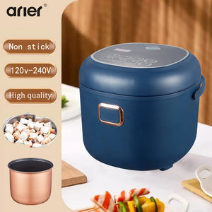 Arier Rice Cooker 2L 220v Mult-ifunction blue color Electric househole kitchen Appliance Portable for Camping  English Menu