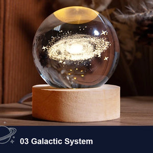 LED Night Light Milky Way Galaxy Solar System Crystal Ball Children Night Lamp Bedroom Ambient Light Creative Gift Night Light