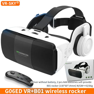 VR Virtual Reality Cinema 3D Glasses Box Headset Wearable Helmet G06ED VR For IOS Android 4.7-7.8inch Smartphone