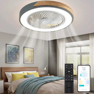 Wood Ceiling Fan Light Remote Control Timing for Bedroom Living Room Nordic Modern Decoration Wooden Lamp Lighting Fans Dimmable - Stereotech