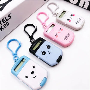 Useful Mini Calculator  Innovative Compact Calculator Keychain  Cartoon Digital Calculator with Key Ring - Stereotech