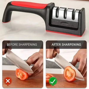 Quick Knife sharpener 3/4 section Knife sharpener Multi-functional hand-held whetstone Home sanding tool Kitchen tool - Stereotech