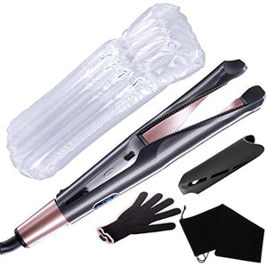 2 In 1 Pro Twist Hair Straightener And Curler Spiral Wave Curling Gold Titanium Flat Iron Straightening Curling Styling Tool