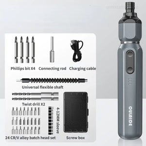 Xiaomi OULAIDE Electric Screwdriver Set Lithium Battery Rechargeable Household Maintenance Repair LED Electric Screw Driver Tool