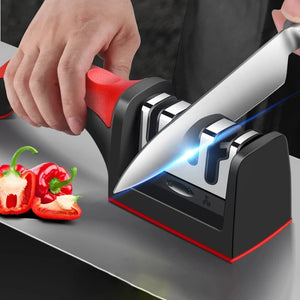 Quick Knife sharpener 3/4 section Knife sharpener Multi-functional hand-held whetstone Home sanding tool Kitchen tool - Stereotech