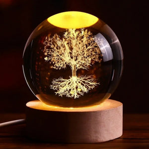 LED Crystal Ball Table Lamp USB Night Light 3D Moon Planet Galaxy Decor for Home Table Lamp Party Toys for Kids Adult Xmas Gifts