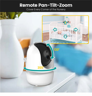 NEWS 4.3Inch IPS Screen Wireless PTZ Intercom Baby Monitor Temperature Display Nanny Cam Long Distance Baby Sitter Camera