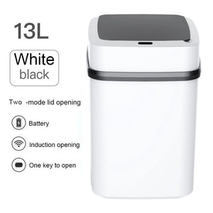 13/15L Smart Trash Can with Lid Automatic Sensor Smart Garbage Bucket for Bathroom Living Room Kitchen Electric Waste Bin