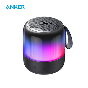 Soundcore by Anker Glow Mini Portable Speaker Bluetooth Speaker with 360° Sound Light Show 12H Battery Customizable EQ and Light