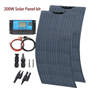 12V 100W Flexible Solar Panel 19.8V 100 W 200 Watt Solar Panels kit complete Controller for RV Boat Car Home  Battery Charger - Stereotech